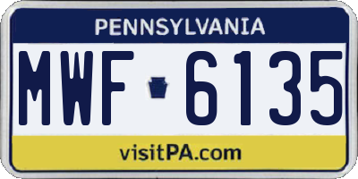 PA license plate MWF6135