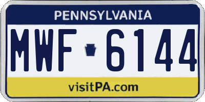 PA license plate MWF6144