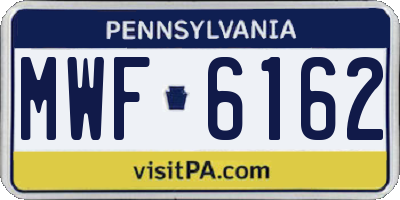 PA license plate MWF6162