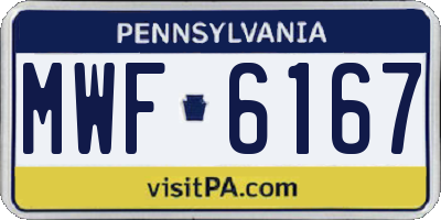 PA license plate MWF6167