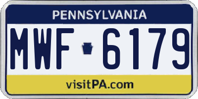 PA license plate MWF6179