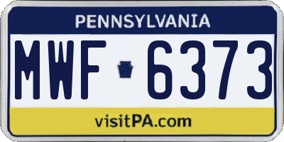 PA license plate MWF6373