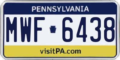 PA license plate MWF6438