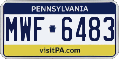 PA license plate MWF6483