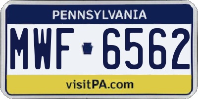 PA license plate MWF6562