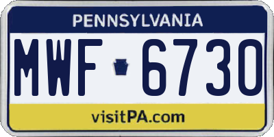 PA license plate MWF6730