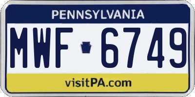 PA license plate MWF6749