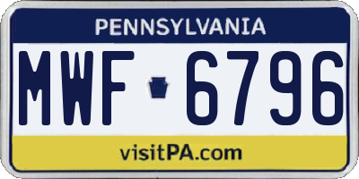 PA license plate MWF6796