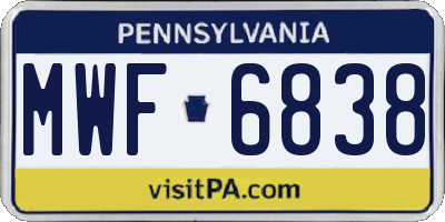 PA license plate MWF6838