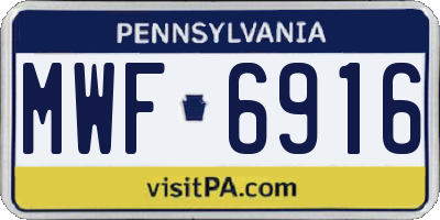 PA license plate MWF6916