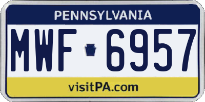 PA license plate MWF6957