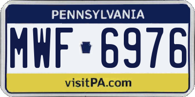 PA license plate MWF6976