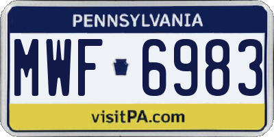 PA license plate MWF6983