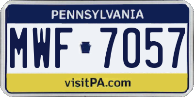 PA license plate MWF7057