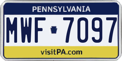 PA license plate MWF7097