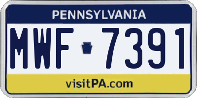 PA license plate MWF7391