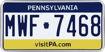 PA license plate MWF7468