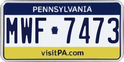 PA license plate MWF7473