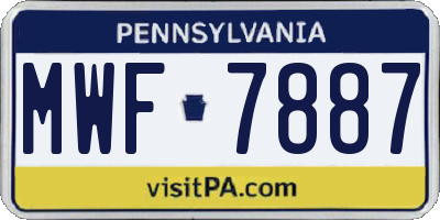 PA license plate MWF7887