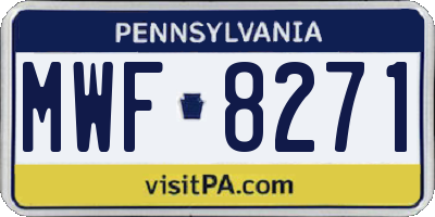 PA license plate MWF8271