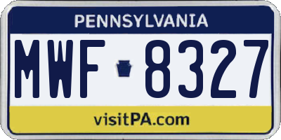 PA license plate MWF8327