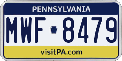 PA license plate MWF8479