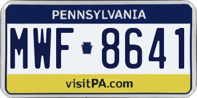 PA license plate MWF8641