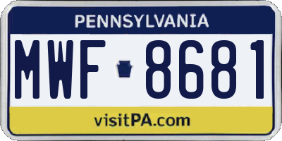 PA license plate MWF8681