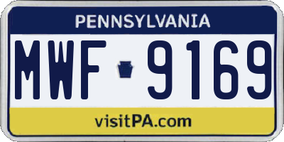 PA license plate MWF9169
