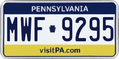 PA license plate MWF9295