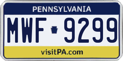 PA license plate MWF9299