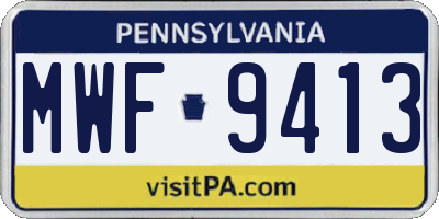 PA license plate MWF9413