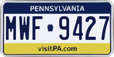 PA license plate MWF9427