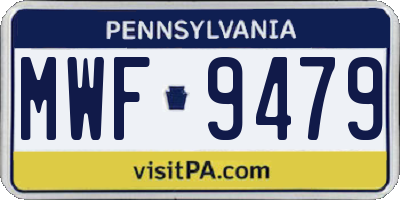 PA license plate MWF9479