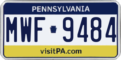 PA license plate MWF9484