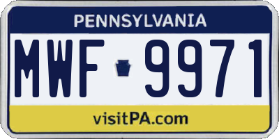 PA license plate MWF9971