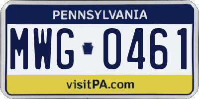 PA license plate MWG0461