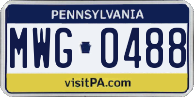 PA license plate MWG0488
