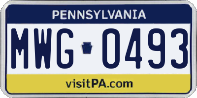 PA license plate MWG0493