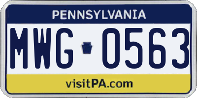 PA license plate MWG0563