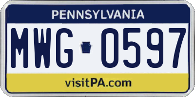 PA license plate MWG0597