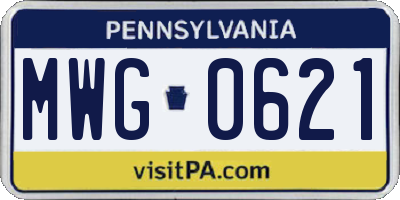 PA license plate MWG0621