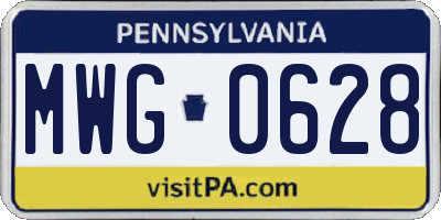 PA license plate MWG0628