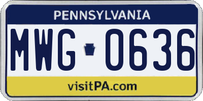 PA license plate MWG0636