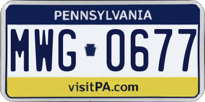 PA license plate MWG0677