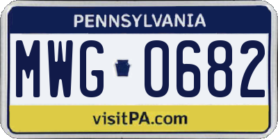 PA license plate MWG0682