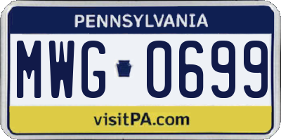 PA license plate MWG0699