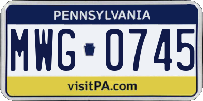 PA license plate MWG0745