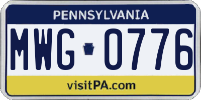 PA license plate MWG0776