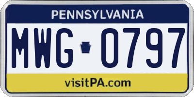 PA license plate MWG0797